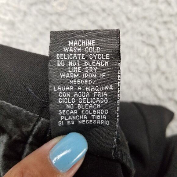 Rampage Pants Womens 1 Black Stretch Mid Rise Solid Button Detail Trouser - Picture 13 of 14